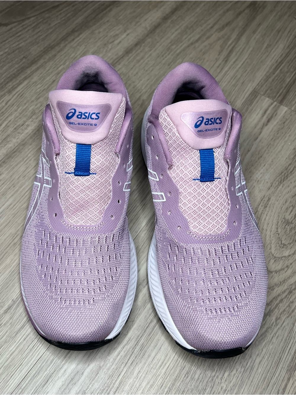 ASICS Gel Excite 9 Womens Training Shoes Sz 9.5 Purple / White Outdoor *No Laces